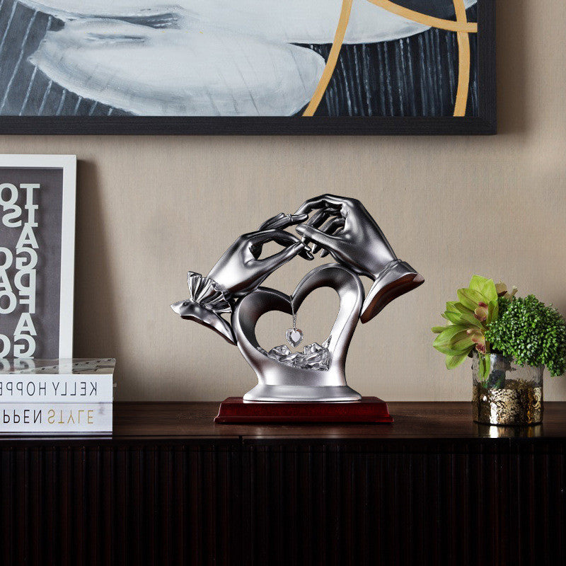 Hand Heart-shaped Crystal Home Decor