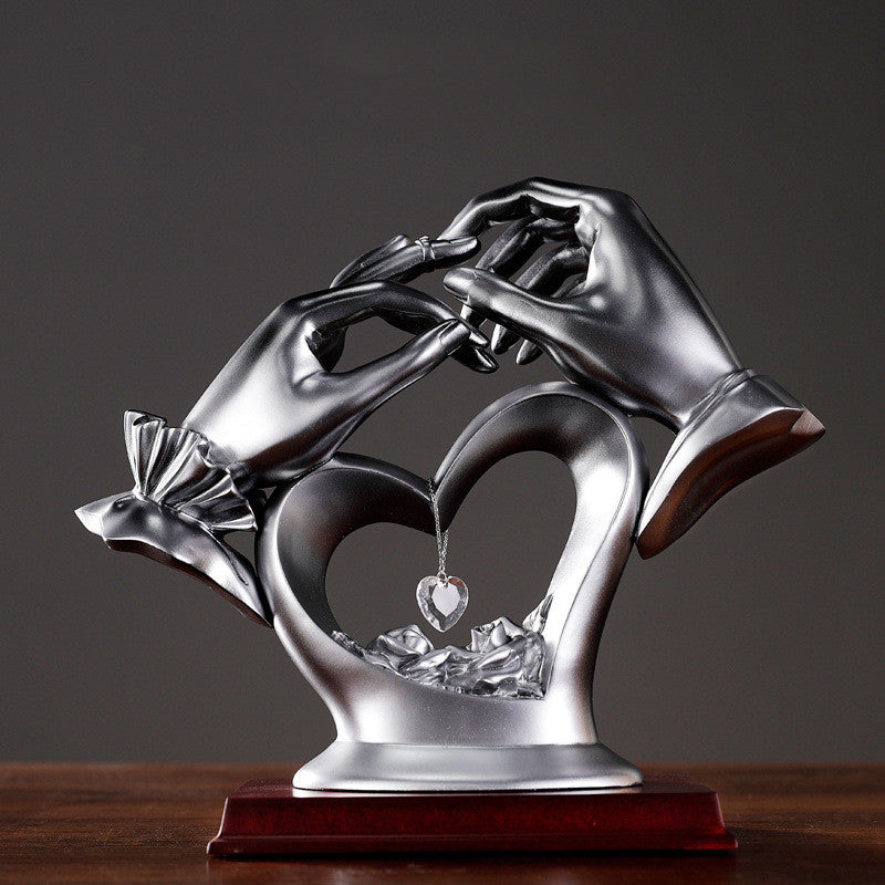 Hand Heart-shaped Crystal Home Decor