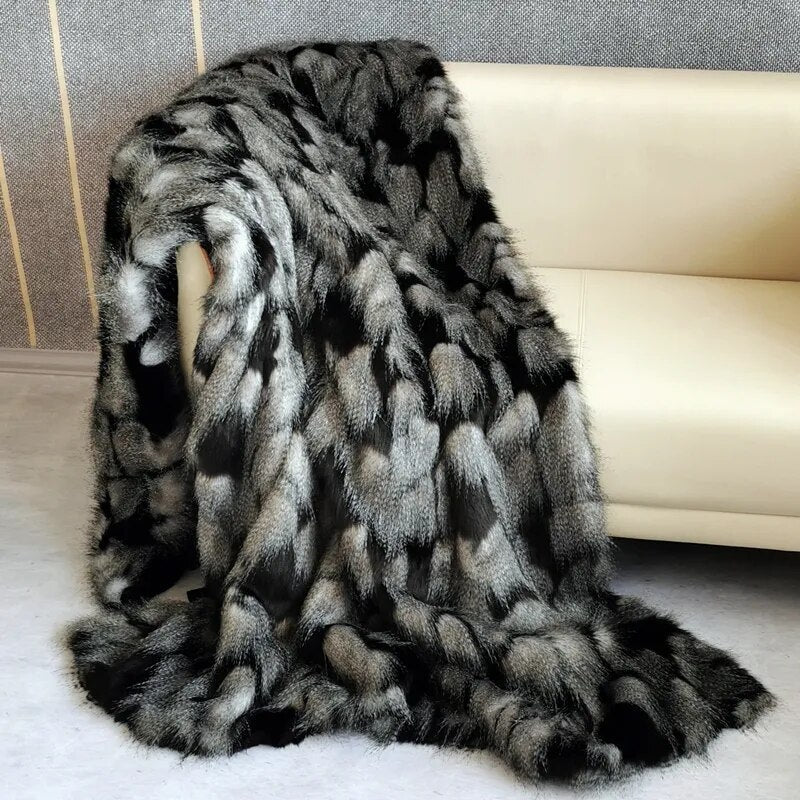 Peacock Fur Blanket