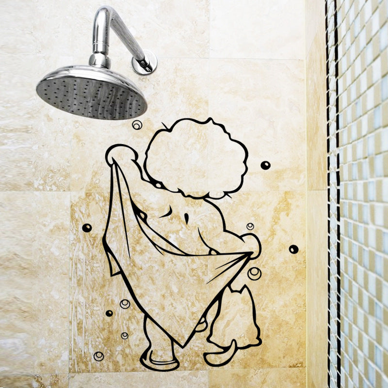 Baby shower carved bathroom sticker