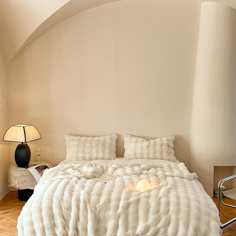 Luxury Rex Rabbit Fur Blanket Four Seasons