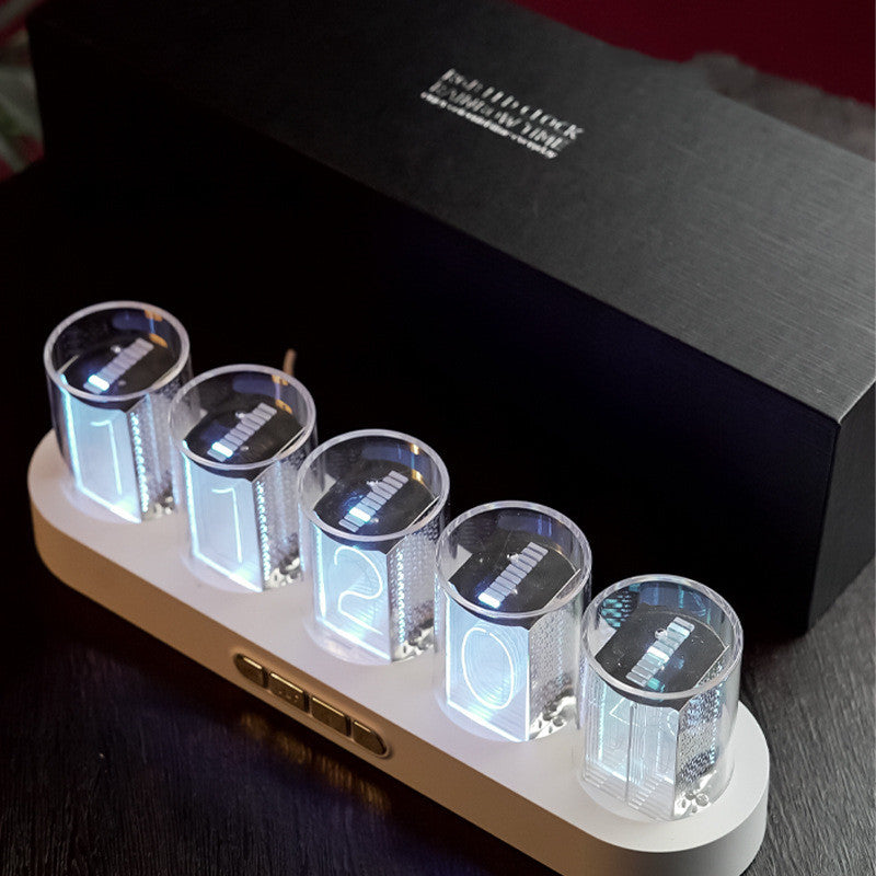 Digital Tube Clock With RGB LED Glows For Home Decoration