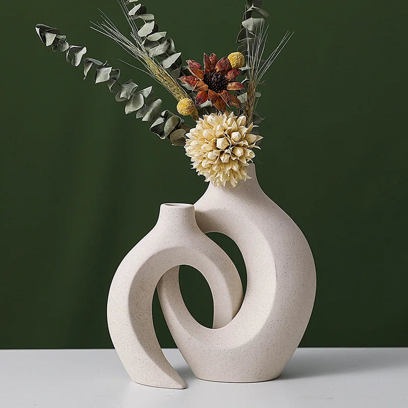 1 Pair of Modern Ceramic Vases For Flowers