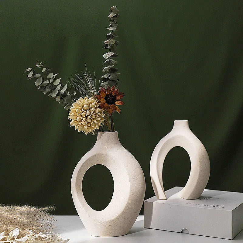 1 Pair of Modern Ceramic Vases For Flowers