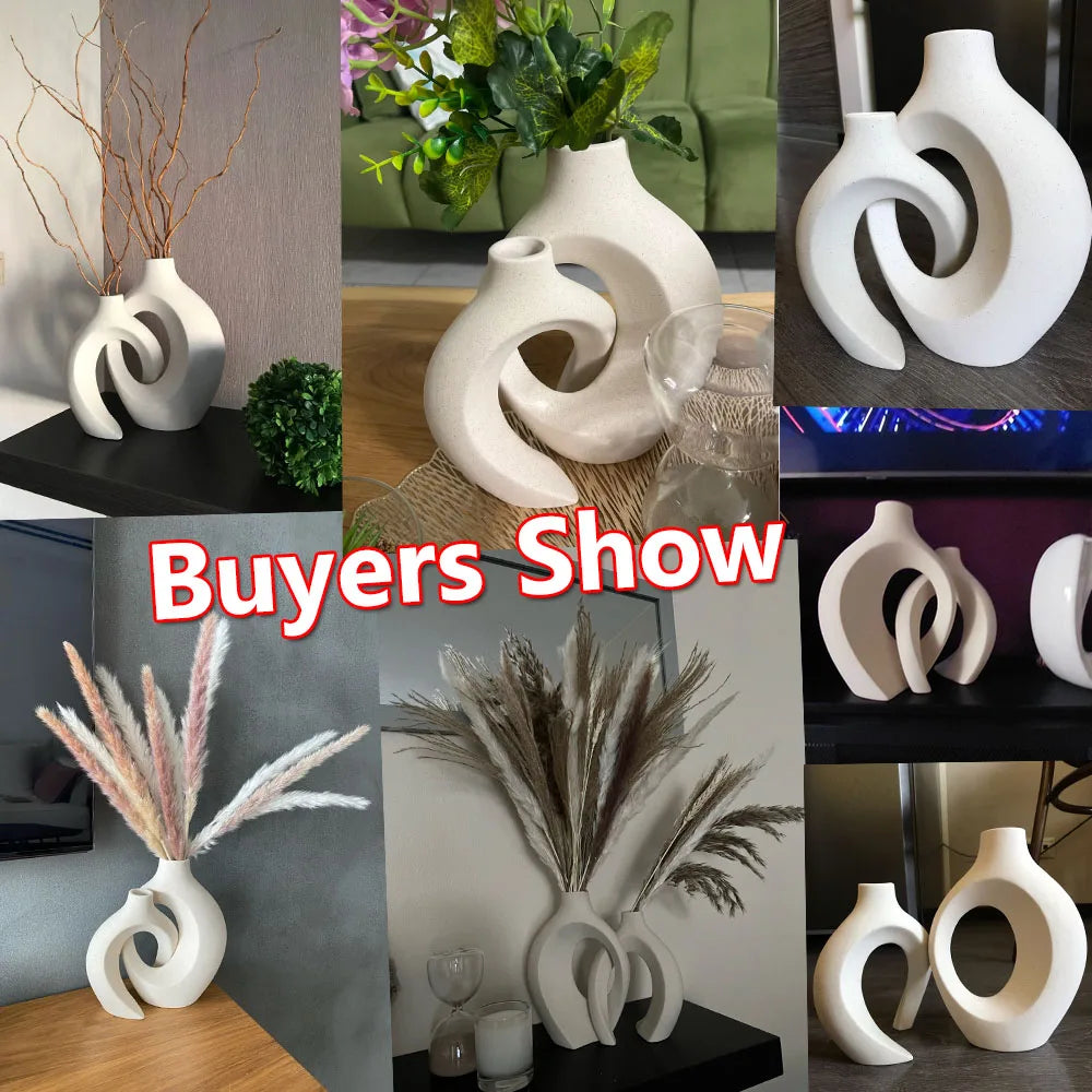 1 Pair of Modern Ceramic Vases For Flowers