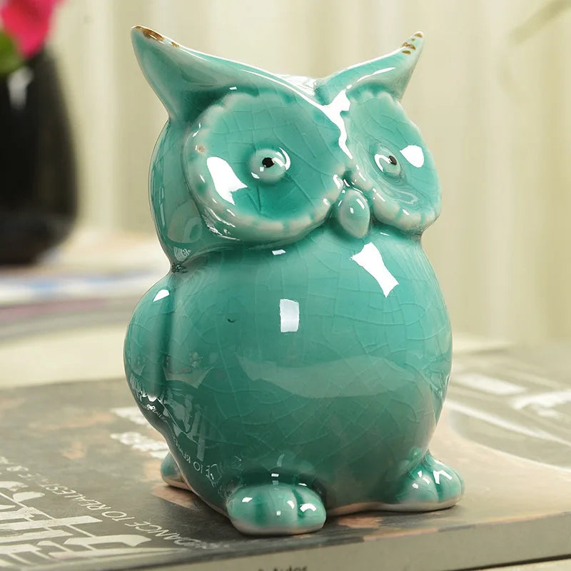 Ceramic handicrafts modern owls statue