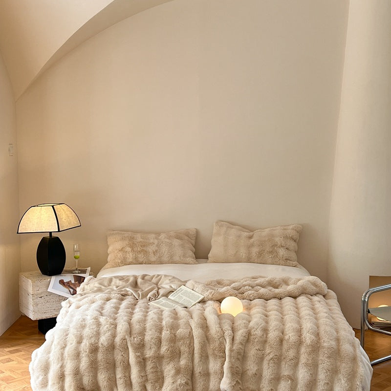 Luxury Rex Rabbit Fur Blanket Four Seasons