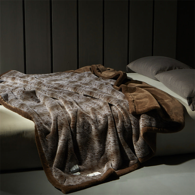 Luxury Artificial Mink Hair Fur Velvet Blanket