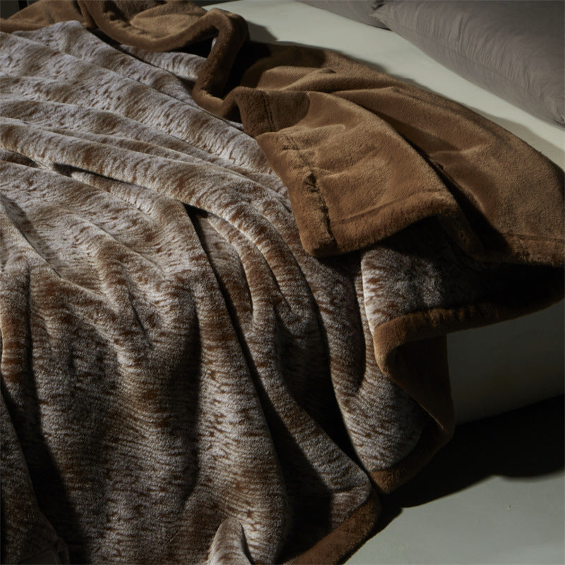 Luxury Artificial Mink Hair Fur Velvet Blanket