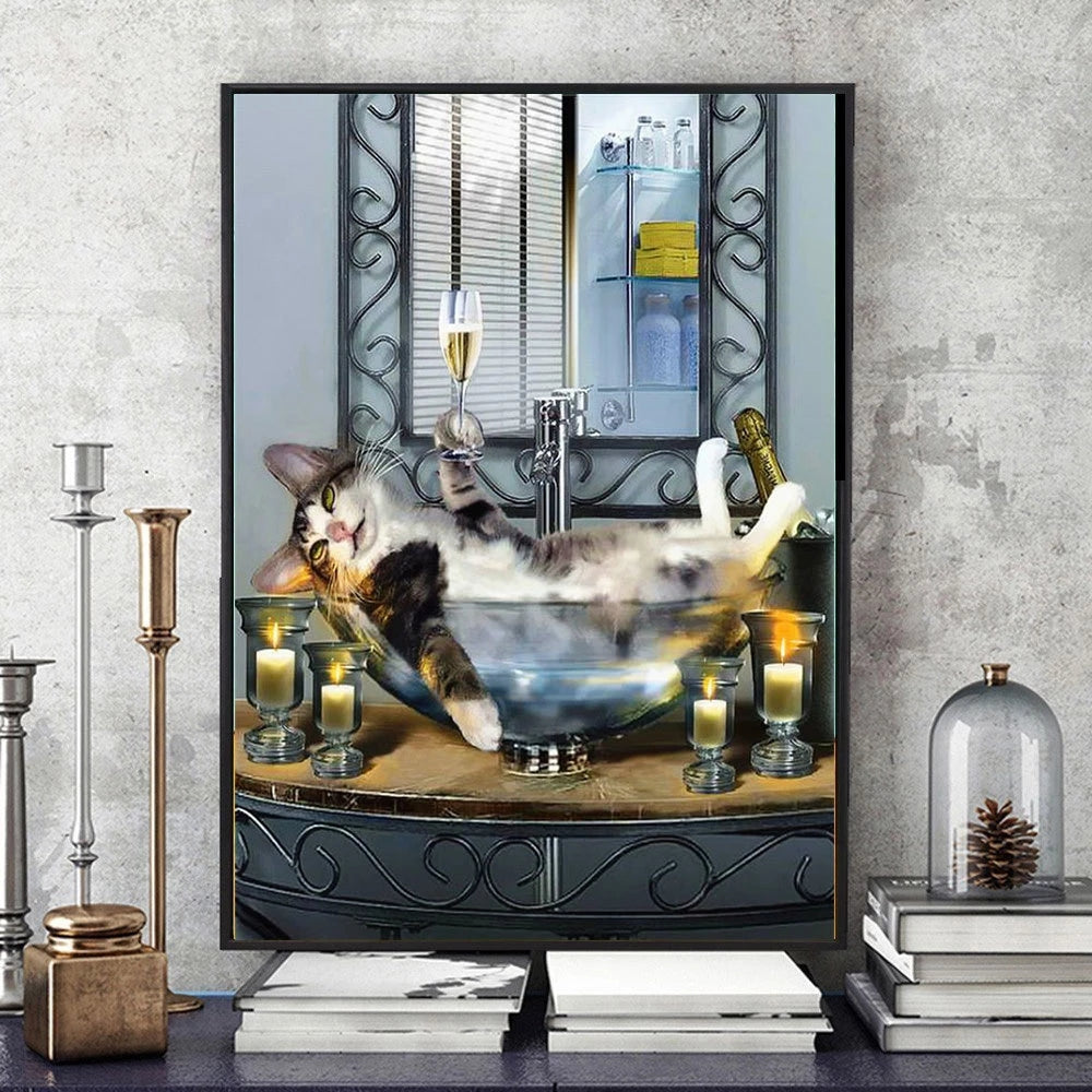 Mosaic Bathroom Painting, Decor Craft Set