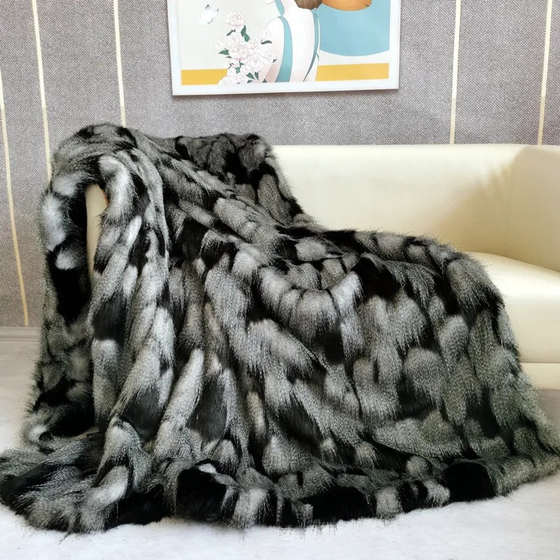 Peacock Fur Blanket