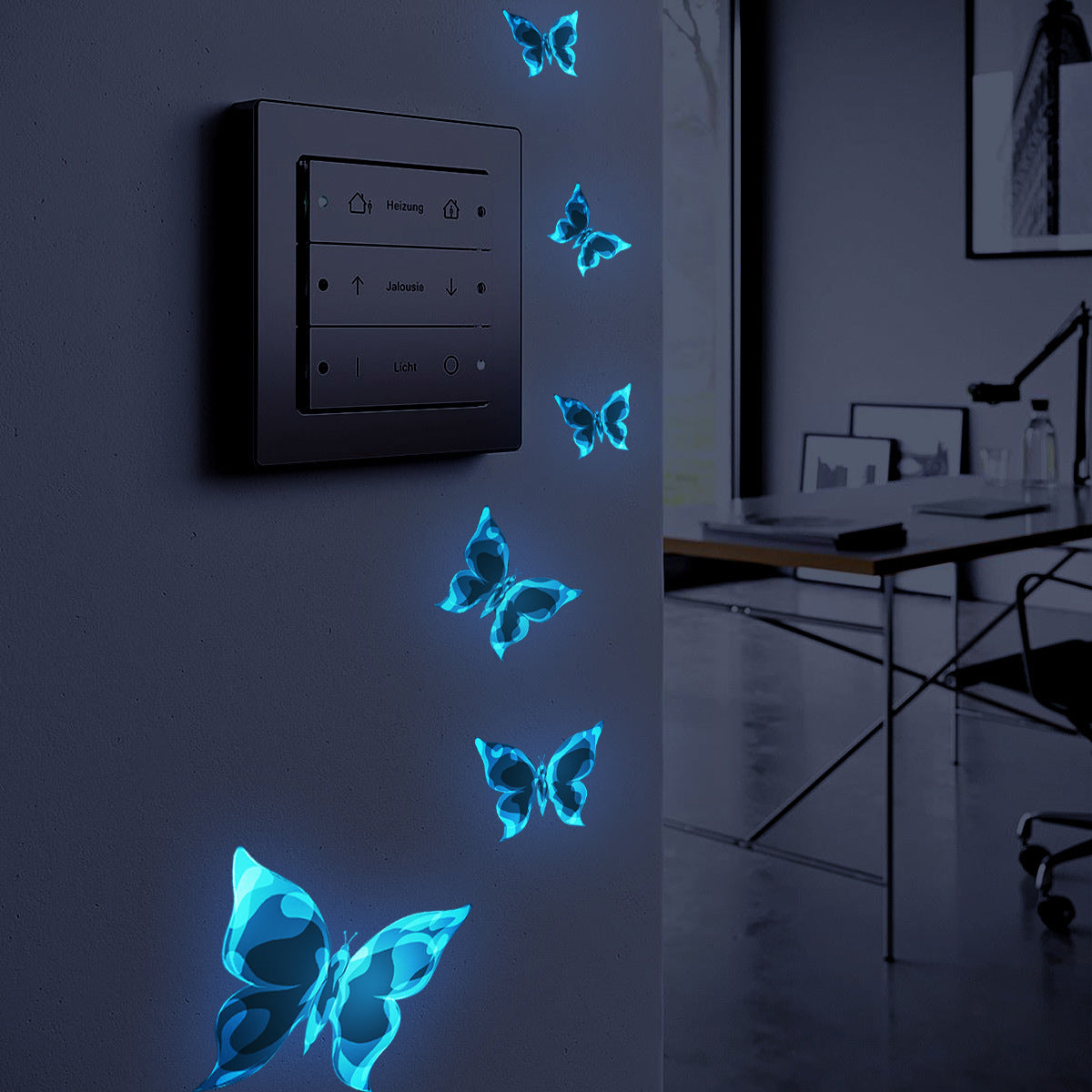 Blue Luminous Small Butterfly Luminous Stickers