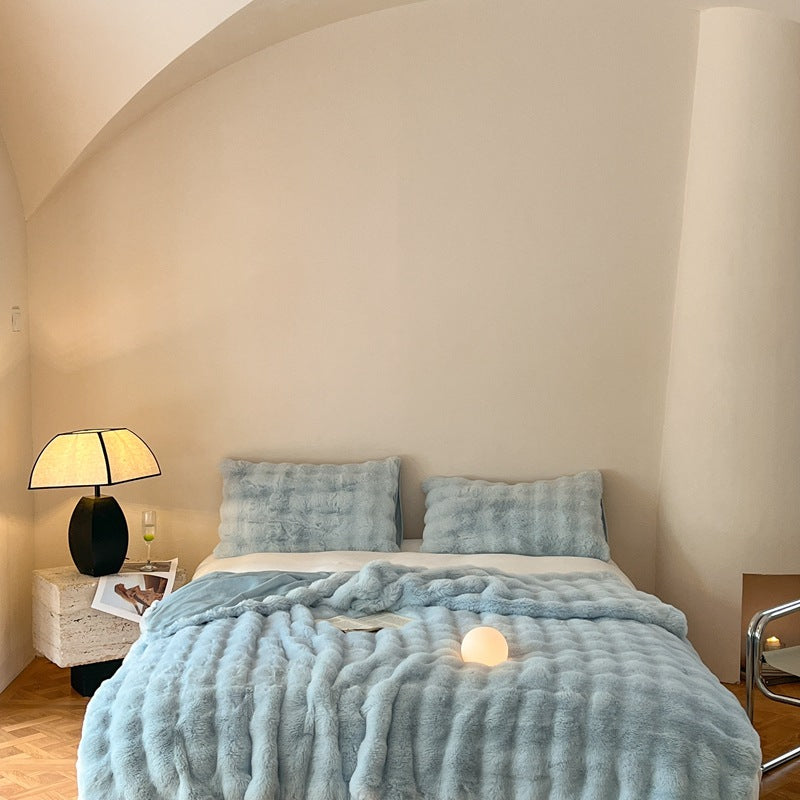 Luxury Rex Rabbit Fur Blanket Four Seasons