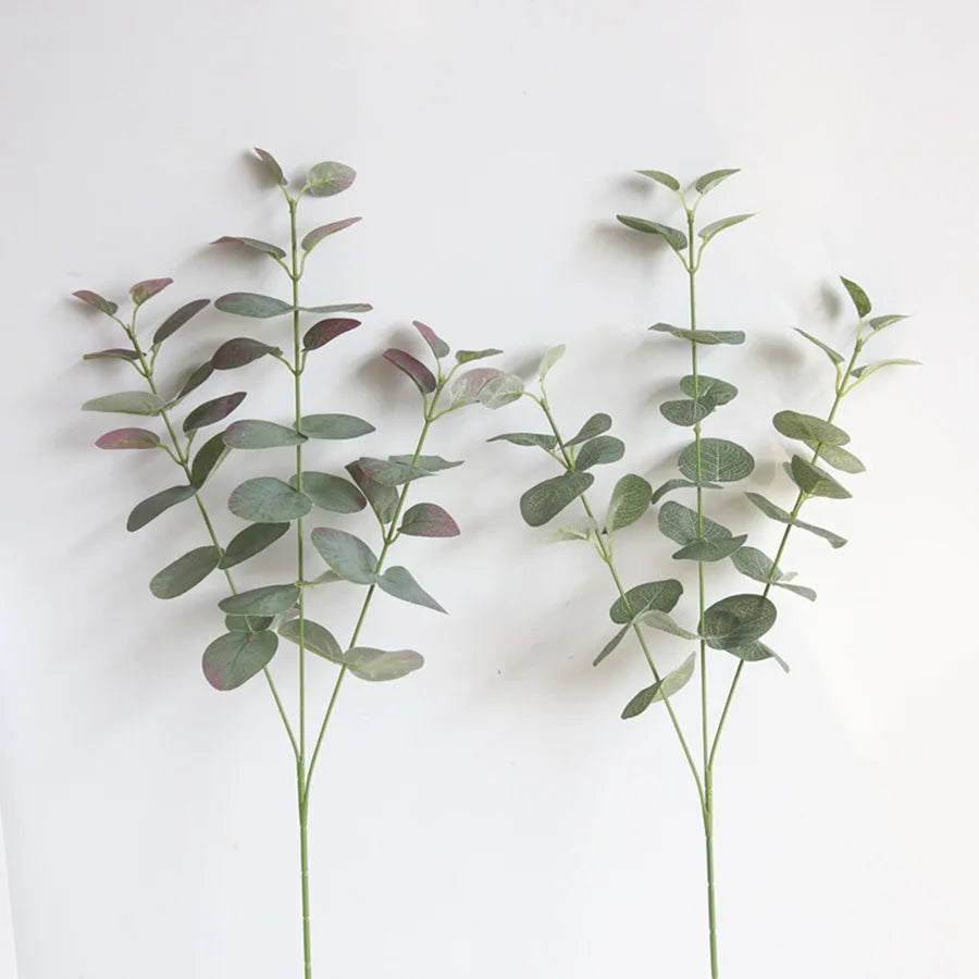 Artificial Retro Green Silk Eucalyptus Leaf