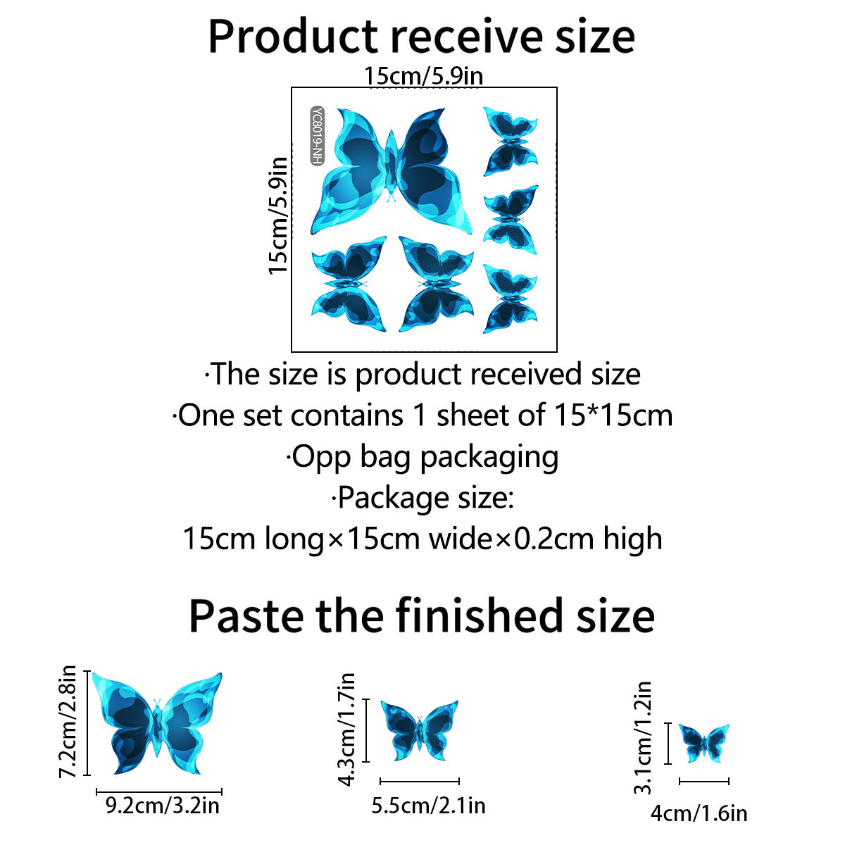 Blue Luminous Small Butterfly Luminous Stickers