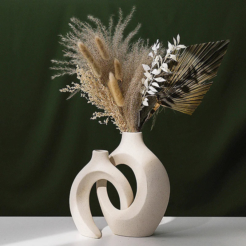 1 Pair of Modern Ceramic Vases For Flowers