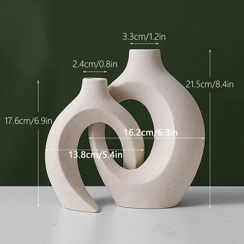 1 Pair of Modern Ceramic Vases For Flowers