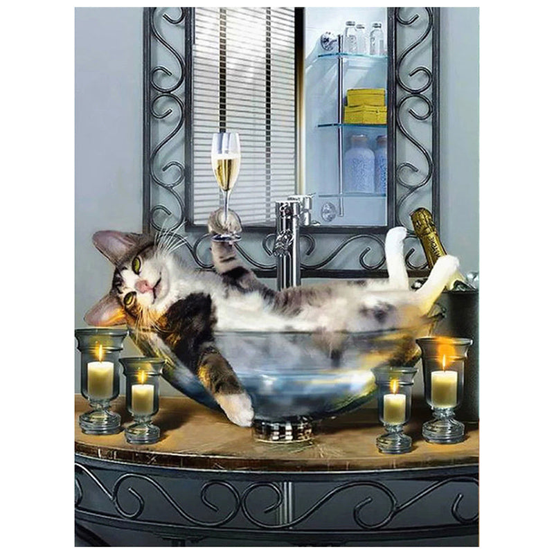 Mosaic Bathroom Painting, Decor Craft Set
